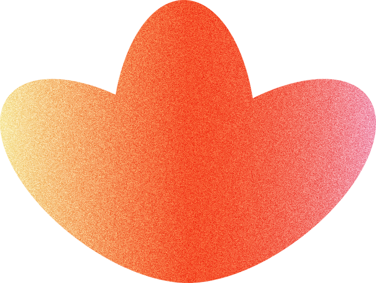 Grainy Gradient Buildable Brutalist Rounded 3-petal Flower Shape